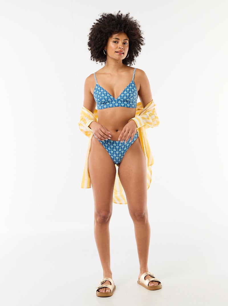 Culotte de bain imprimée réversible Bleu - Kiabi