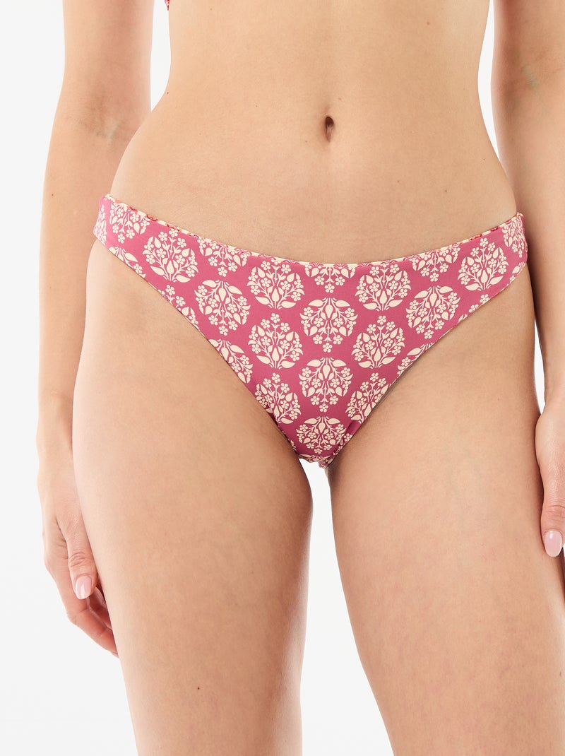 Culotte de bain imprimée réversible Rose - Kiabi