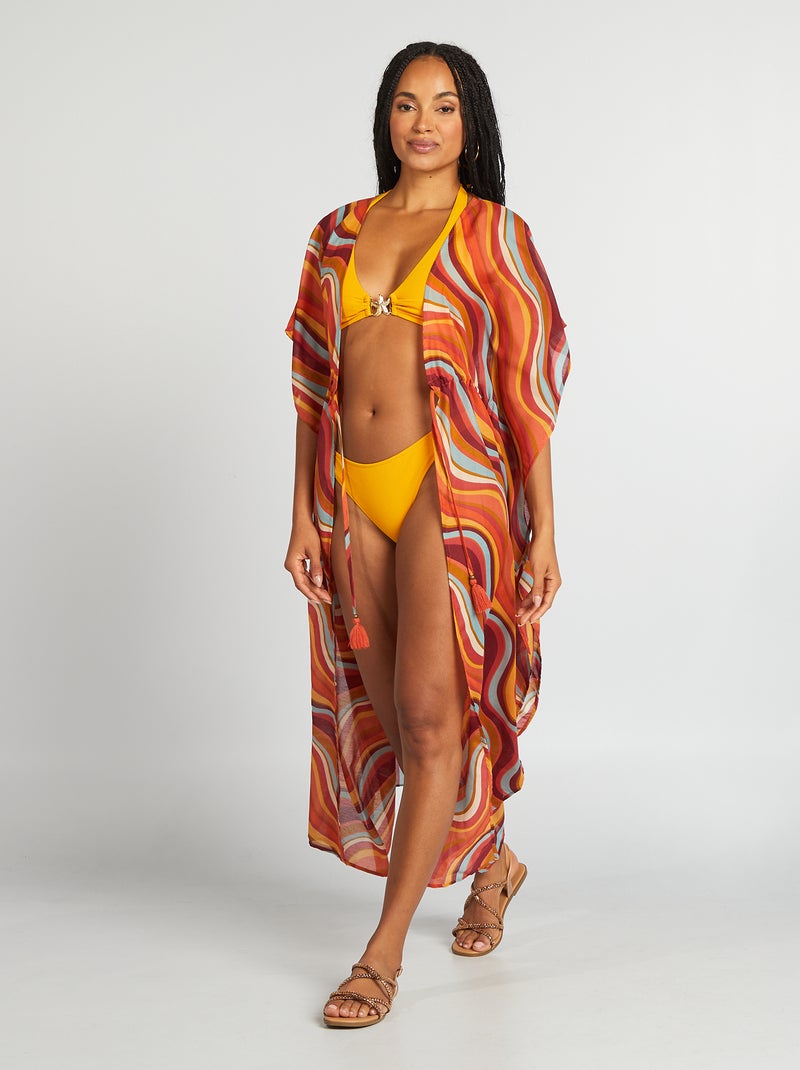 Culotte de bain maille texturée Jaune - Kiabi