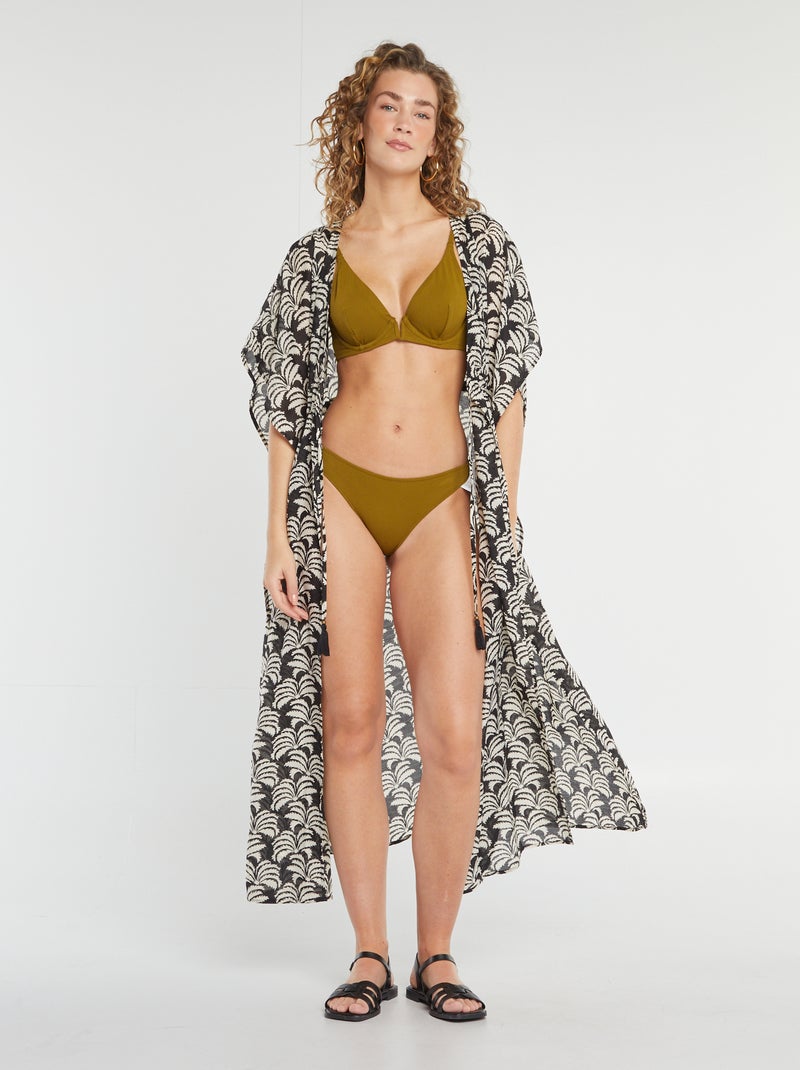 Culotte de bain maille texturée Kaki - Kiabi