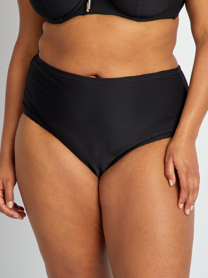 Culotte de bain matière plissée noir - Kiabi