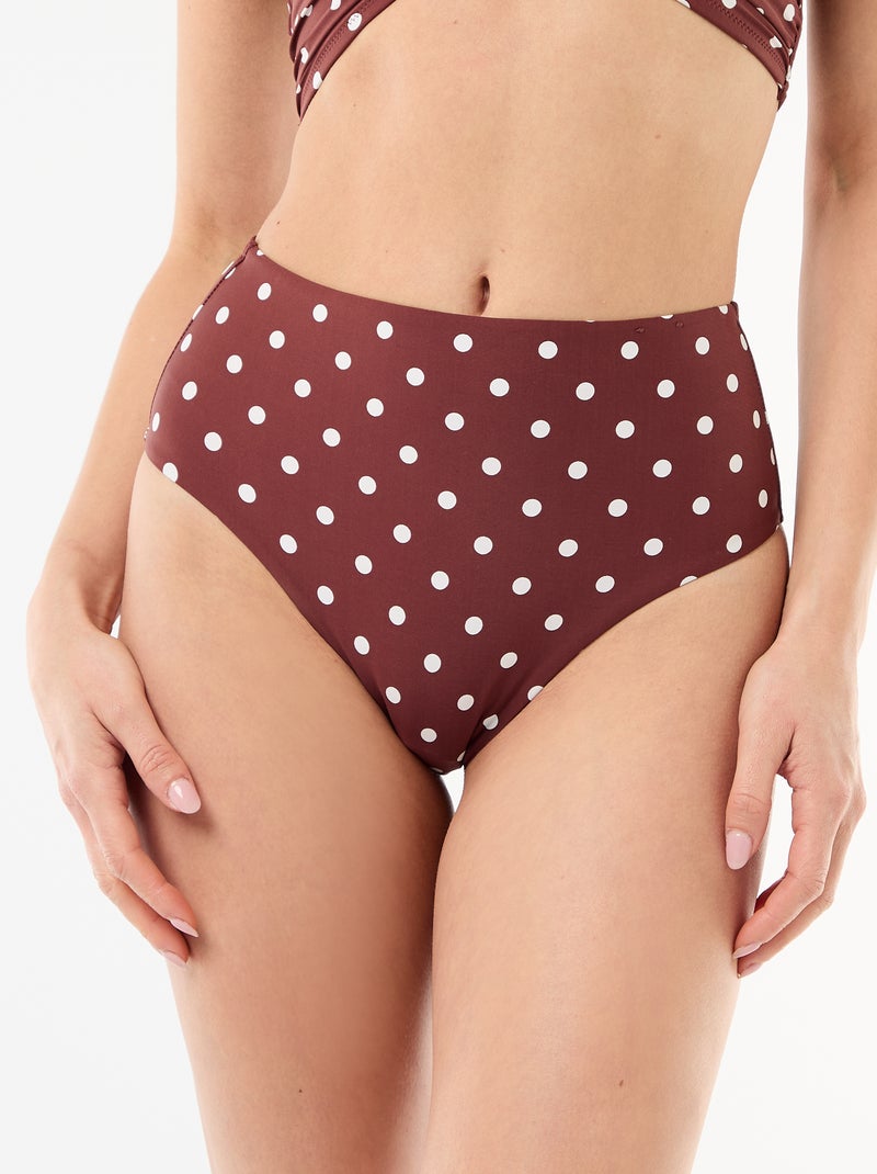 Culotte de bain shapewear taille haute Marron - Kiabi