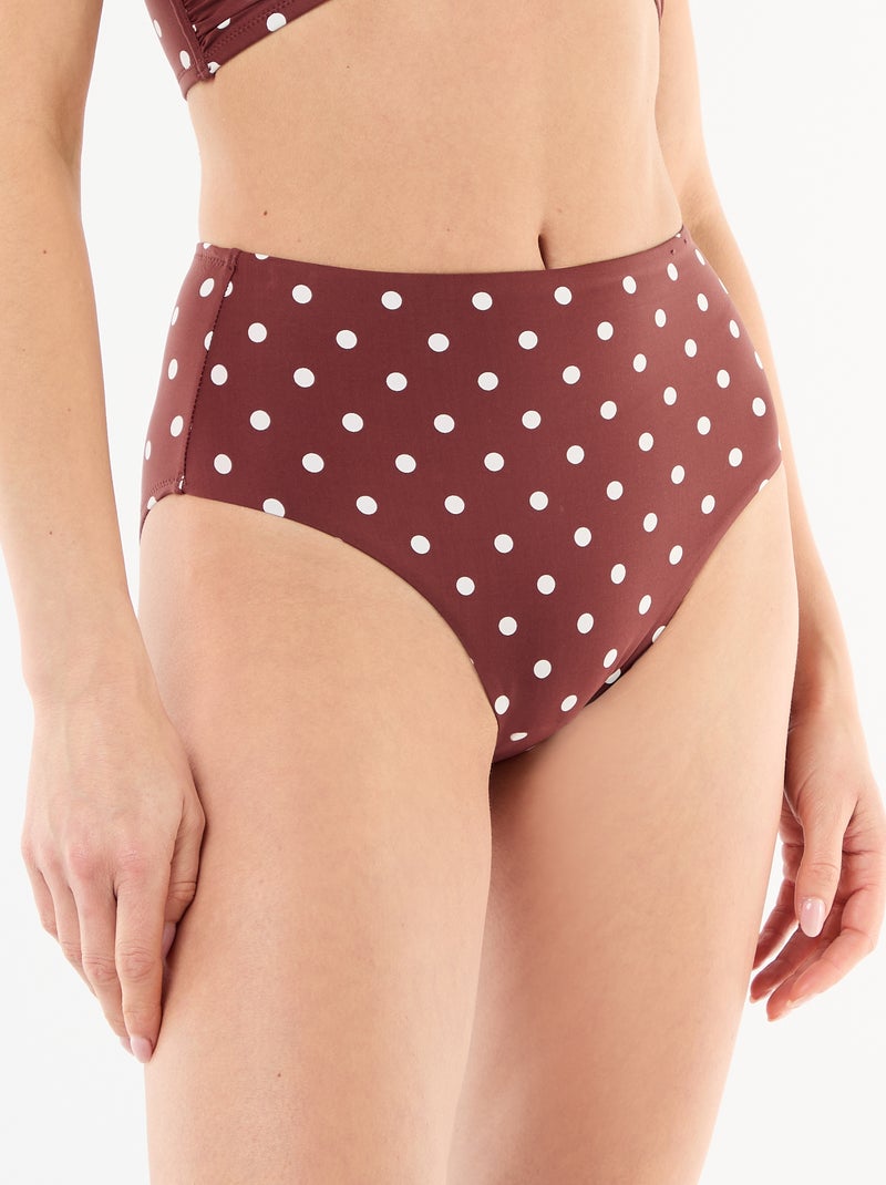 Culotte de bain shapewear taille haute Marron - Kiabi