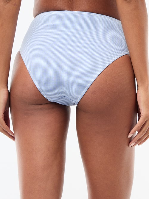 Culotte de bain taille haute imprimé vichy - Kiabi