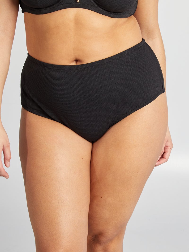 Culotte de bain taille haute Noir - Kiabi
