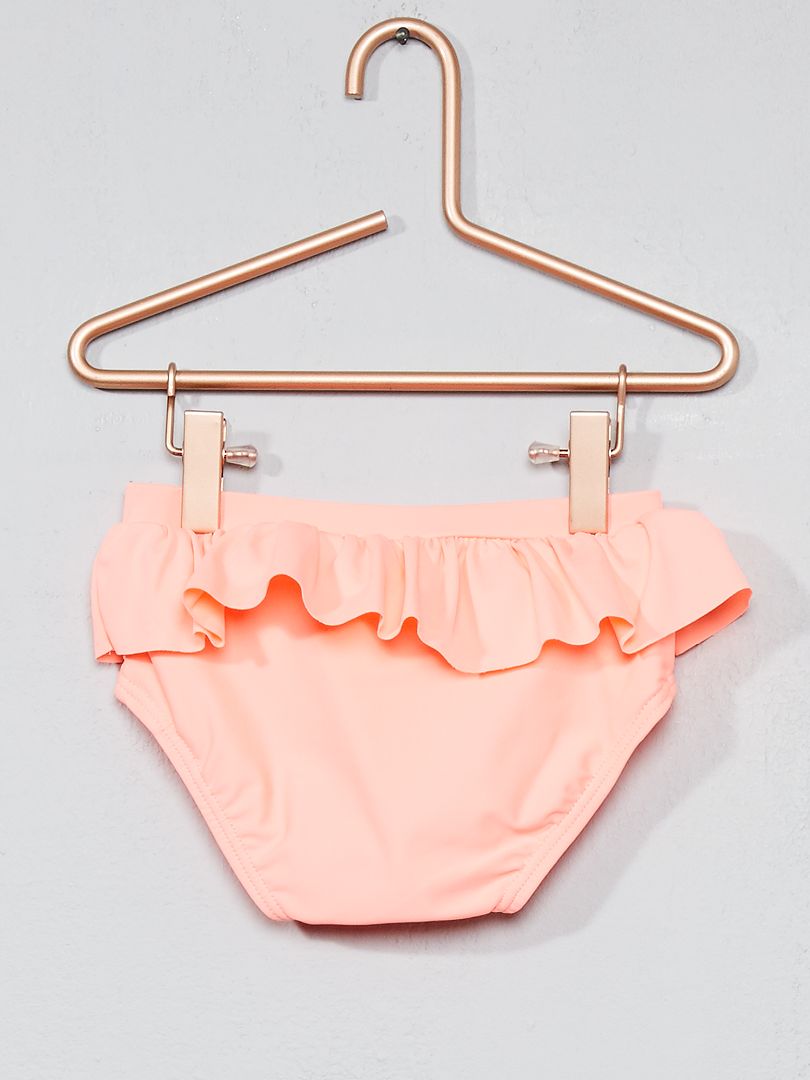 Culotte de bain volantée - corail fluo - Kiabi - 6.00€