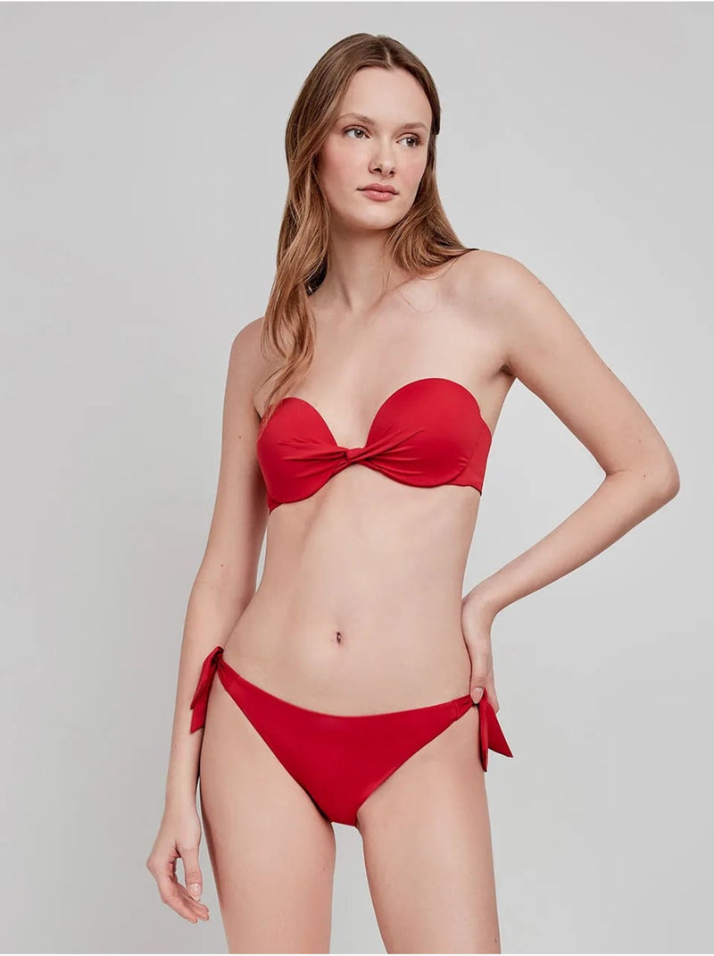 Culotte de bikini ajustable sur les côtés Rouge - Kiabi