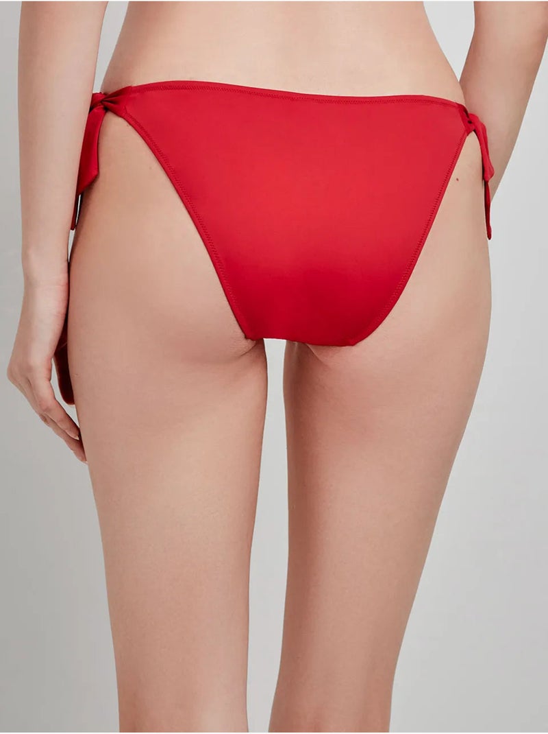 Culotte de bikini ajustable sur les côtés Rouge - Kiabi