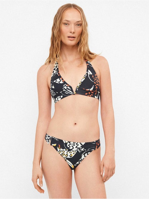 Culotte de bikini avec détail à la taille et imprimé tropical - Kiabi Culotte de bikini avec détail à la taille et imprimé tropical - Kiabi