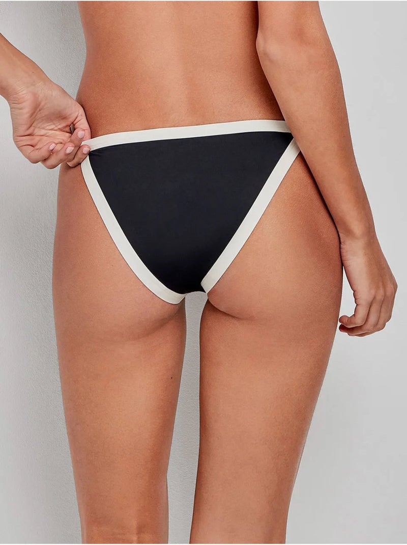 Culotte de bikini bords contrastés Noir - Kiabi