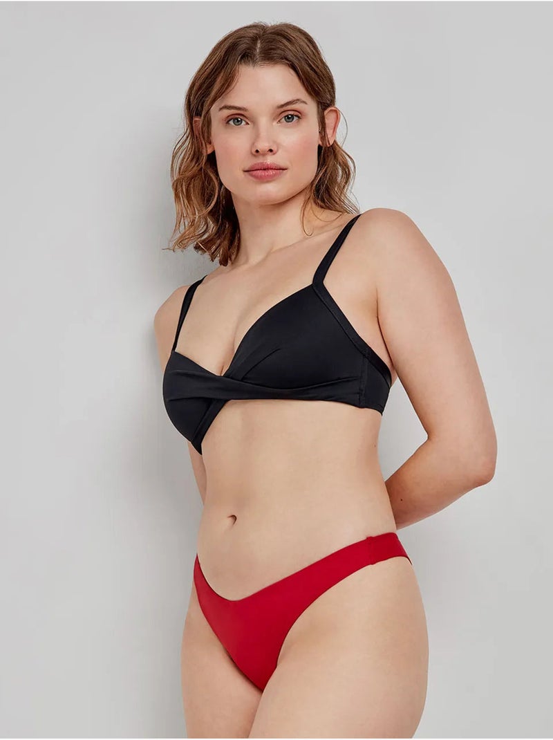 Culotte de bikini brésilien coupe en v Rouge - Kiabi