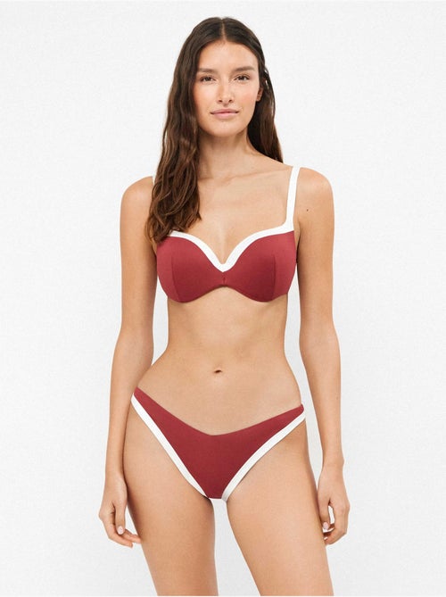 Culotte de bikini brésilien coupe v bicolore - Kiabi Culotte de bikini brésilien coupe v bicolore - Kiabi