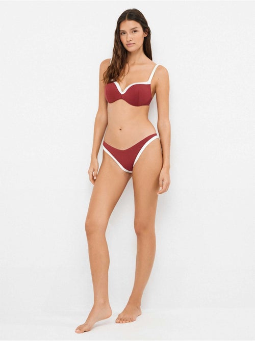 Culotte de bikini brésilien coupe v bicolore - Kiabi Culotte de bikini brésilien coupe v bicolore - Kiabi