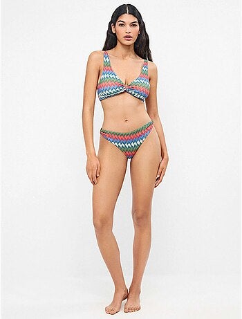 Culotte de bikini classique imprimé zig zag