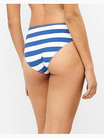 Culotte de bikini en tissu à rayures tissées