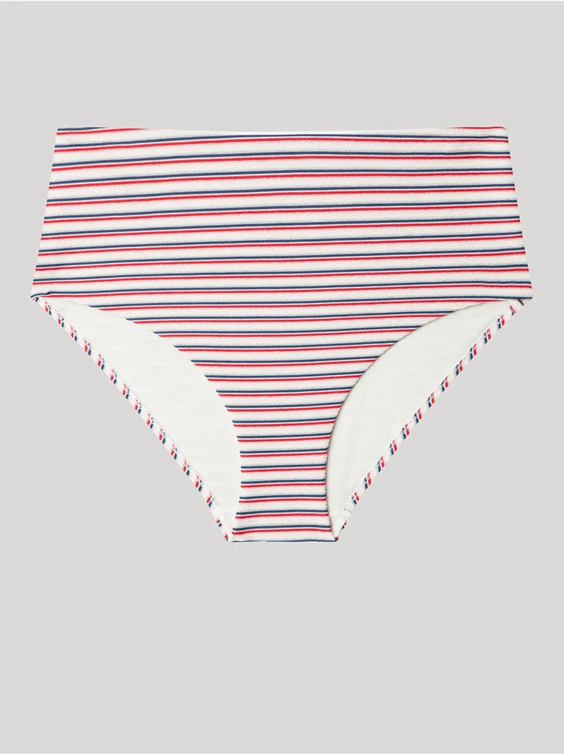 Culotte de bikini haut à rayures imprimées Multicolore - Kiabi