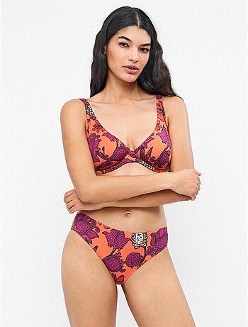 Culotte de bikini haut imprimé