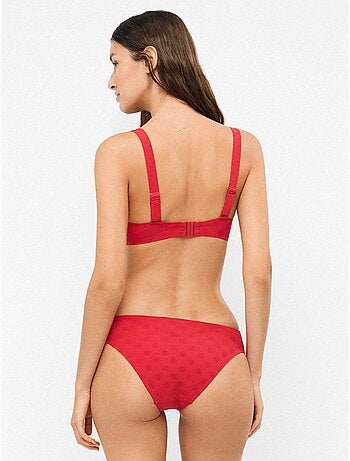 Culotte de bikini jacquard à pois