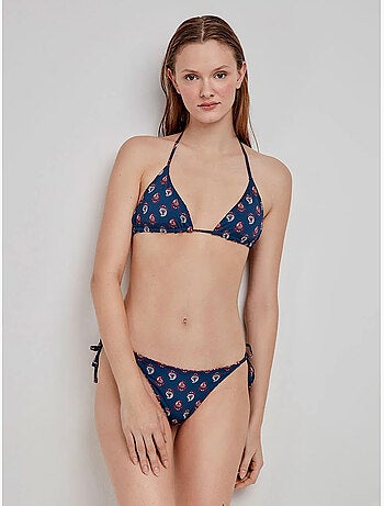 Culotte de bikini réversible avec lanières latérales