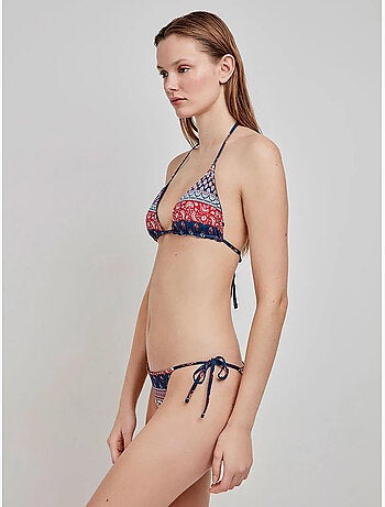 Culotte de bikini réversible avec lanières latérales