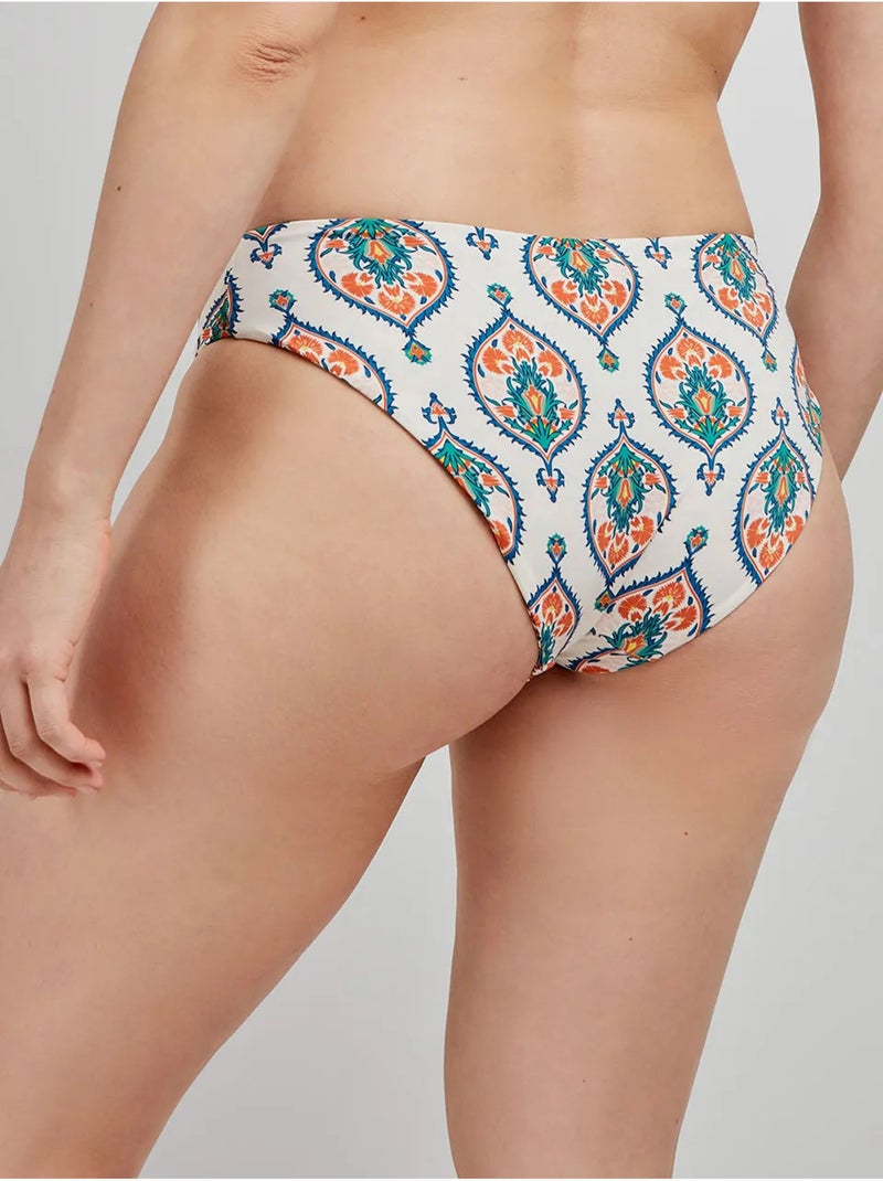 Culotte de bikini réversible en tissu imprimé Multicolore - Kiabi