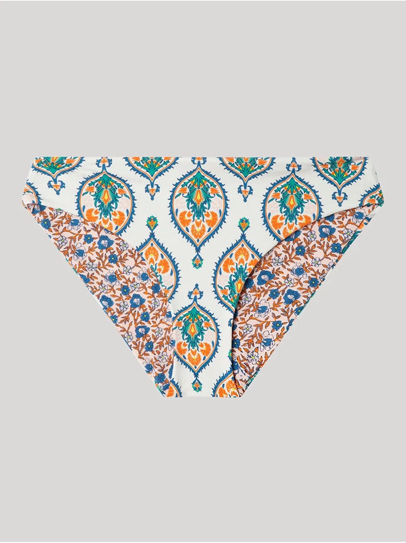 Culotte de bikini réversible en tissu imprimé Multicolore - Kiabi