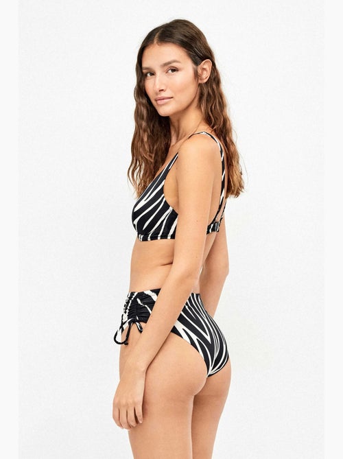Culotte de bikini taille haute en tissu imprimé animal motif zèbre - Kiabi Culotte de bikini taille haute en tissu imprimé animal motif zèbre - Kiabi