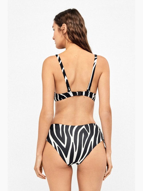 Culotte de bikini taille haute en tissu imprimé animal motif zèbre - Kiabi Culotte de bikini taille haute en tissu imprimé animal motif zèbre - Kiabi