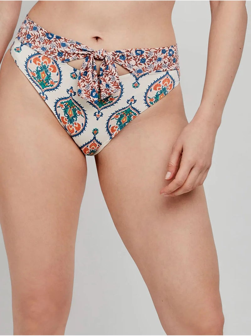 Culotte de bikini taille haute imprimé Multicolore - Kiabi