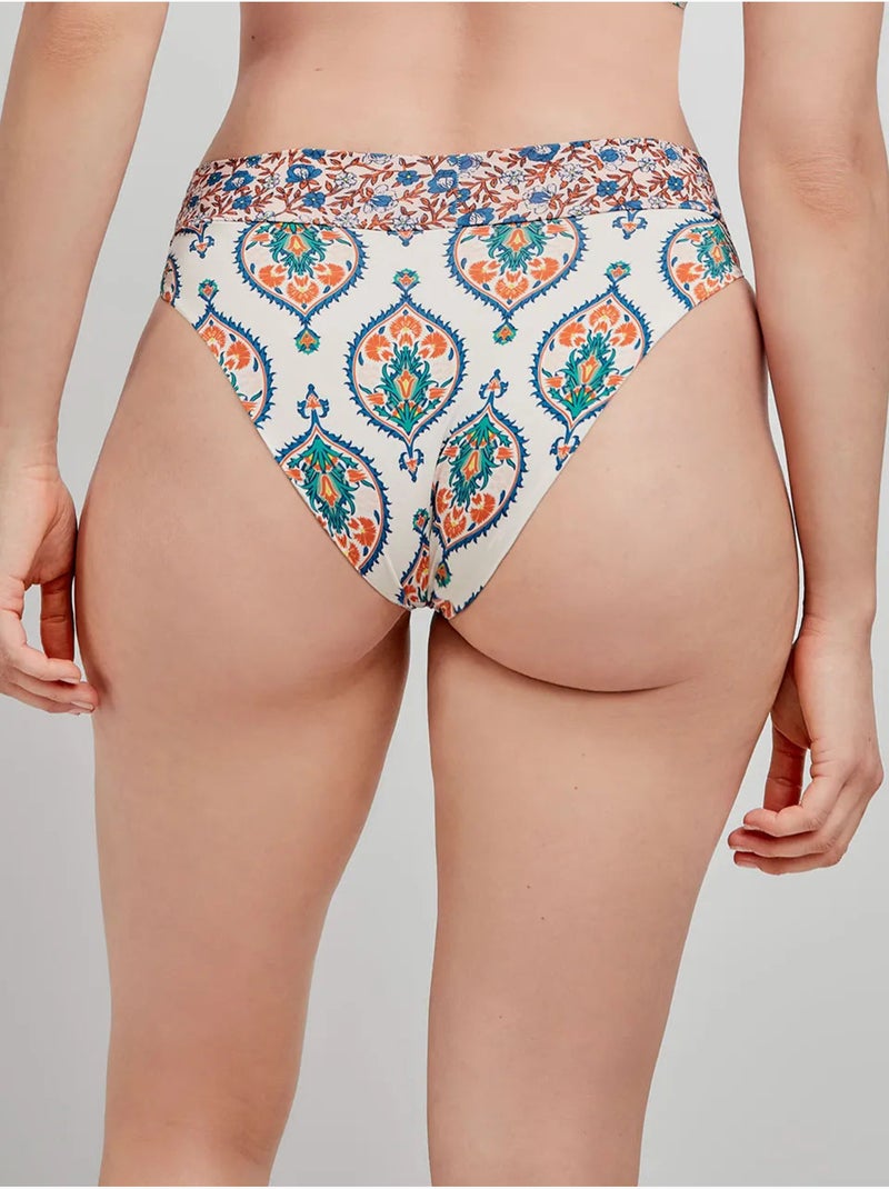 Culotte de bikini taille haute imprimé Multicolore - Kiabi