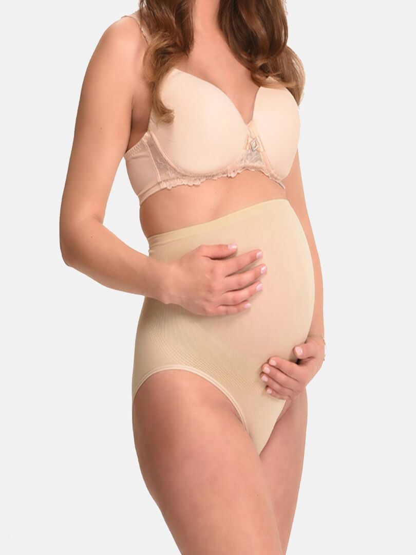 Culotte de grossesse sans coutures ,  effet galbant  (Mamsy) Beige - Kiabi