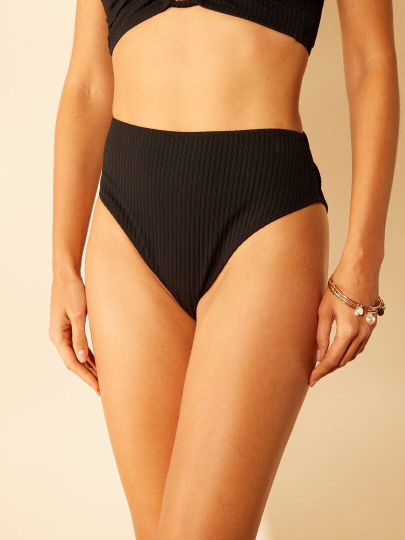 Culotte de maillot de bain brésilienne taille haute noir - Kiabi