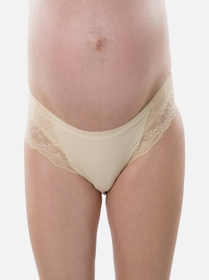 Culotte de maternité ANGÉLIQUE avec dentelle 'Bogema' Beige - Kiabi