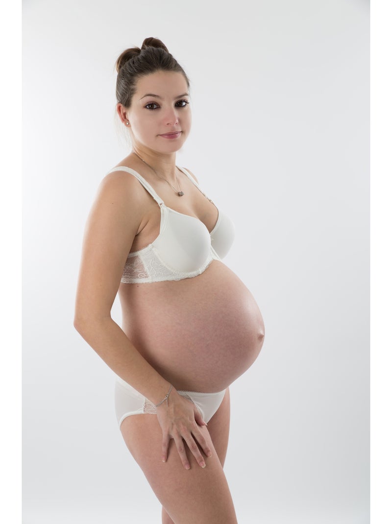Culotte de maternité ANGÉLIQUE avec dentelle 'Bogema' Blanc cassé - Kiabi