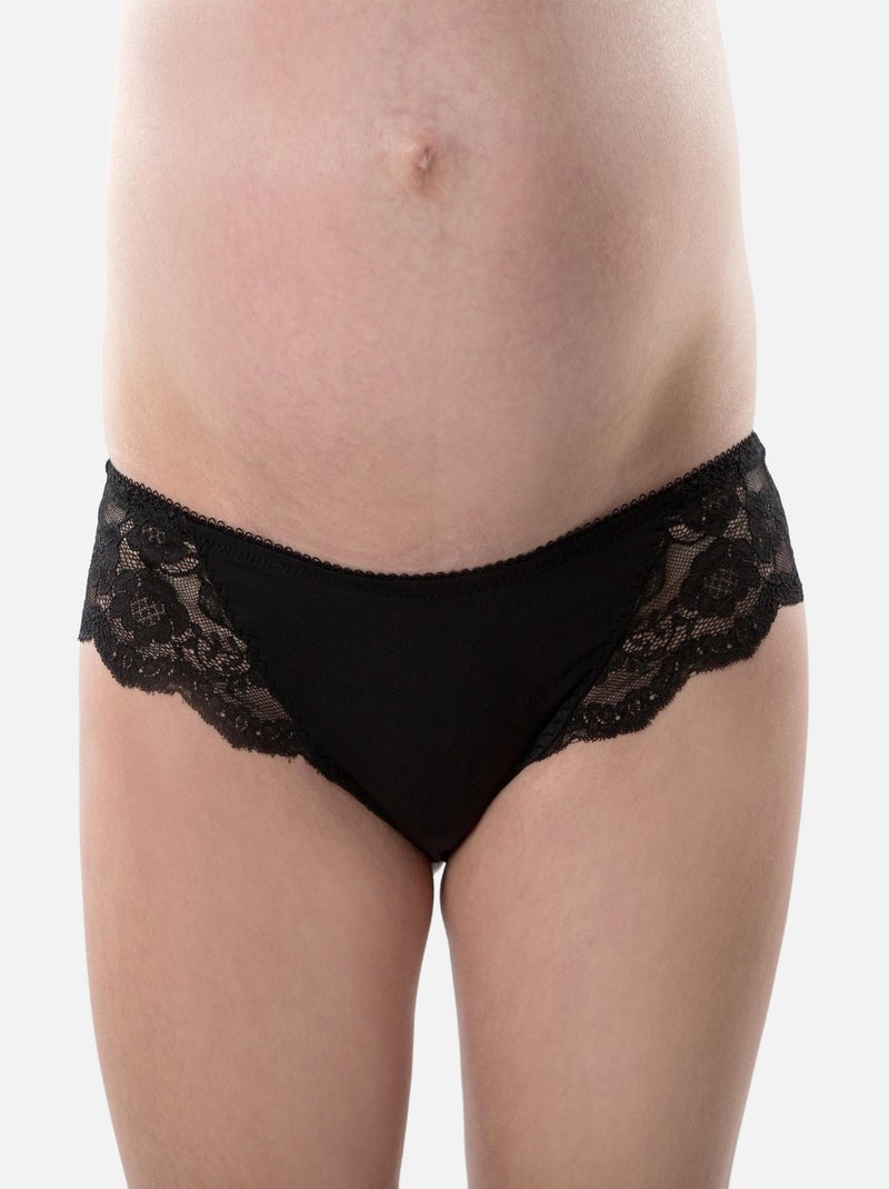 Culotte de maternité ANGÉLIQUE avec dentelle 'Bogema' Noir - Kiabi