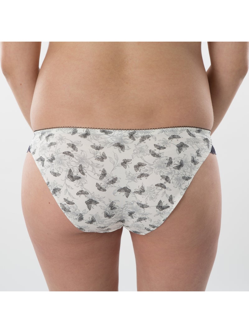 Culotte de maternité JARDIN DE PAPILLONS 'Bogema' Blanc Gris Noir - Kiabi
