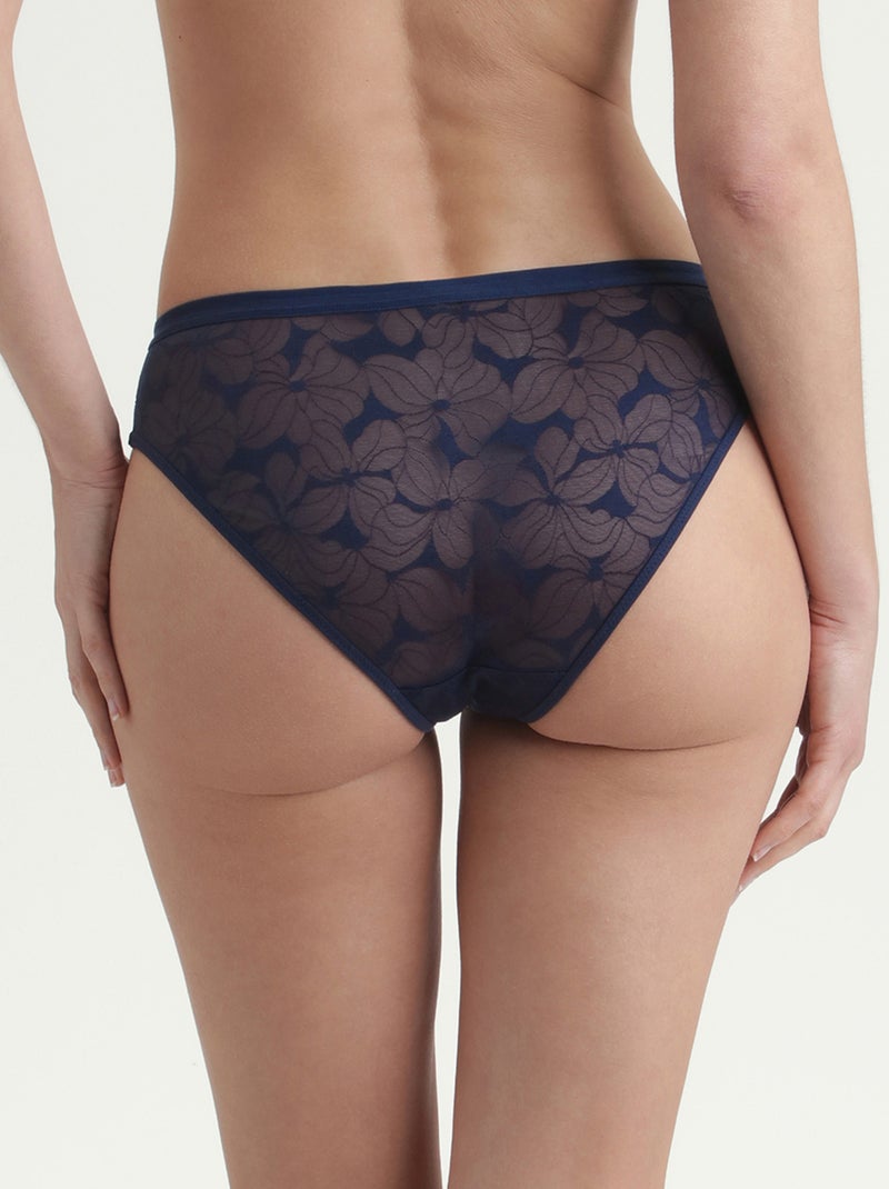 Culotte dentelle florale Coupe Vintage Bloom Bleu nuit - Kiabi