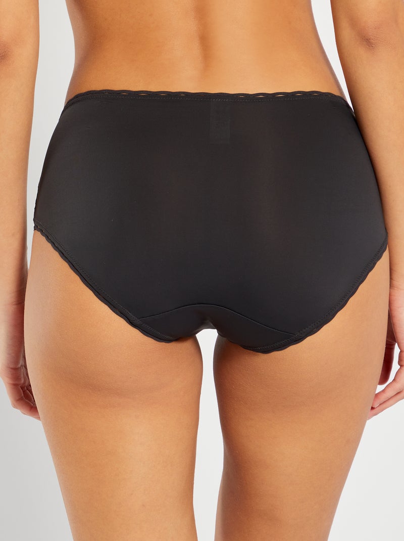 Culotte dentelle maxi Cœur croisé féminin 'Playtex noir - Kiabi