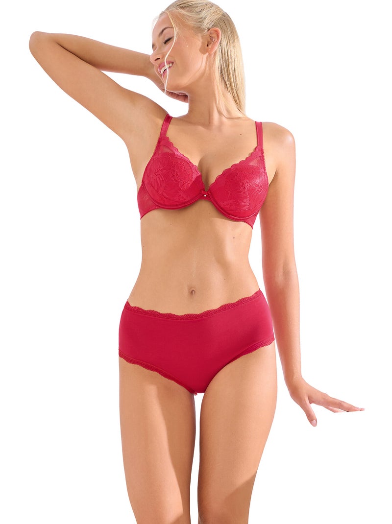 Culotte échancré taille haute EVERYDAY Rouge - Kiabi