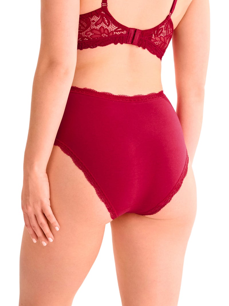Culotte échancré taille haute EVERYDAY Rouge - Kiabi