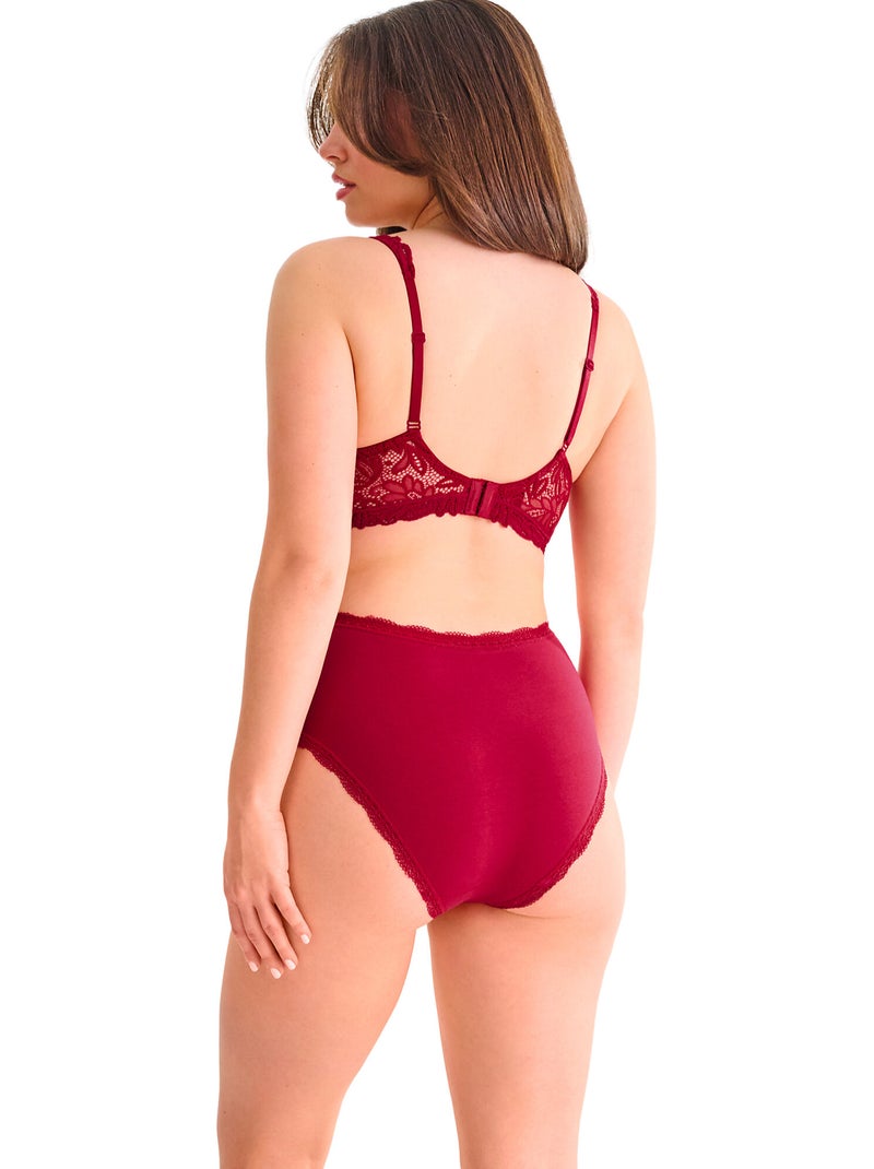 Culotte échancré taille haute EVERYDAY Rouge - Kiabi