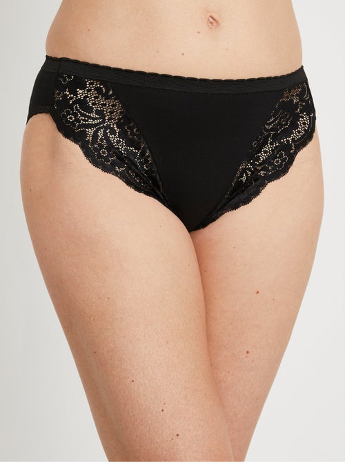 Culotte échancrée dentelle - lot de 3 - Afibel - Kiabi