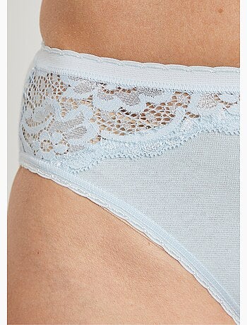 Culotte échancrée dentelle coton - lot de 3 - afibel