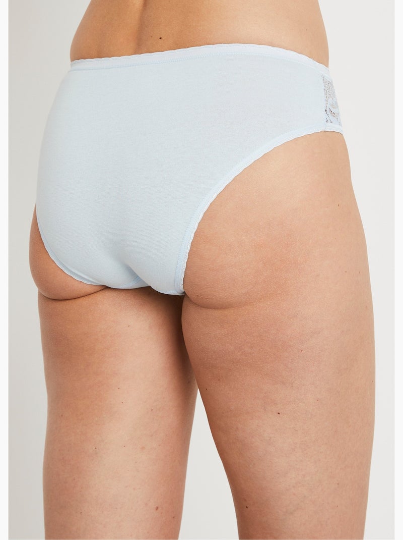 Culotte échancrée dentelle coton - lot de 3 - afibel Multicolore - Kiabi