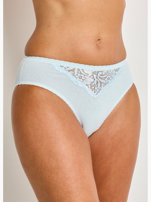 Culotte échancrée dentelle coton - lot de 3 - afibel - Kiabi Culotte échancrée dentelle coton - lot de 3 - afibel - Kiabi