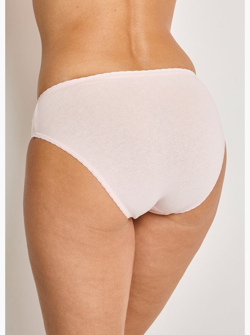 Culotte échancrée dentelle coton - lot de 3 - afibel Multicolore - Kiabi