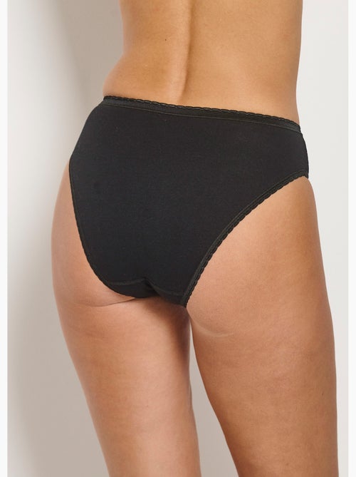 Culotte échancrée dentelle coton - lot de 3 - Afibel - Kiabi