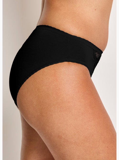 Culotte échancrée dentelle coton - lot de 3 - Afibel - Kiabi