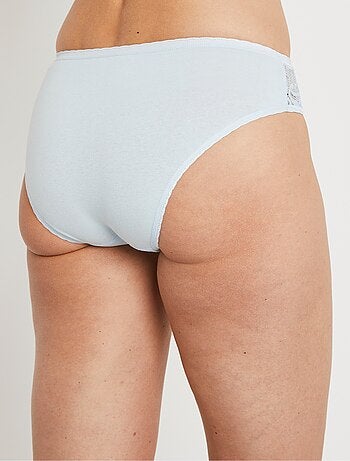 Culotte échancrée dentelle coton - lot de 3 - Afibel