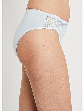 Culotte échancrée dentelle coton - lot de 3 - Afibel